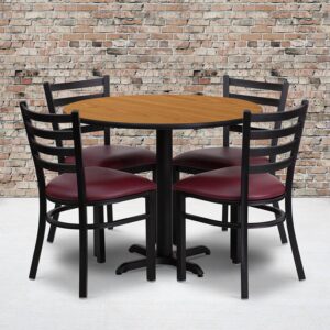 Don't have time to search through hundreds or thousands of table and seating options? This complete Banquet Table and Chair set saves you time to focus on your growing business. This set includes an elegant Natural Laminate Table Top