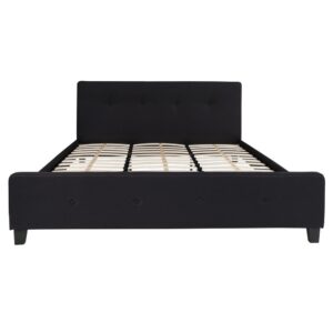 This casual looking platform bed has button tufting that adds a nice touch to display a unique look in your bedroom. If you're on the market for a bed frame that provides an open concept feel