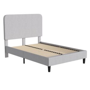 True classics never go out of style and the timeless elegance of this fabric upholstered platform bed will still be in demand years from now. This full size platform bed is ideal for guest rooms