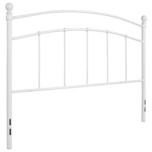 you need a headboard to provide extra support. A headboard gives your room a very personal touch and allows you to show off your style. This white queen size headboard has the features to define a space while remaining soft on the eyes. A simple design with a touch of traditional flair provides an open and airy look to your bedroom. Vertical slats