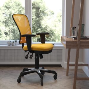 Add sleek mobility and modern style to any workspace with this updated task office chair. This chair comes fully loaded including updated polyurethane roller style wheels to help you take charge of your day. With a ventilated mesh back