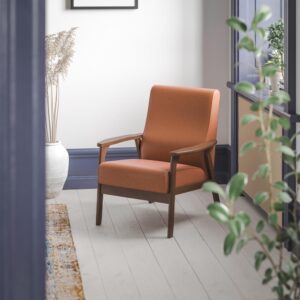 the soft and durable LeatherSoft upholstery feels amazing and invites guests to curl up and relax. The wooden armrests boast a walnut finish and relieve tension from the neck and shoulders for complete comfort. Made with sturdiness in mind