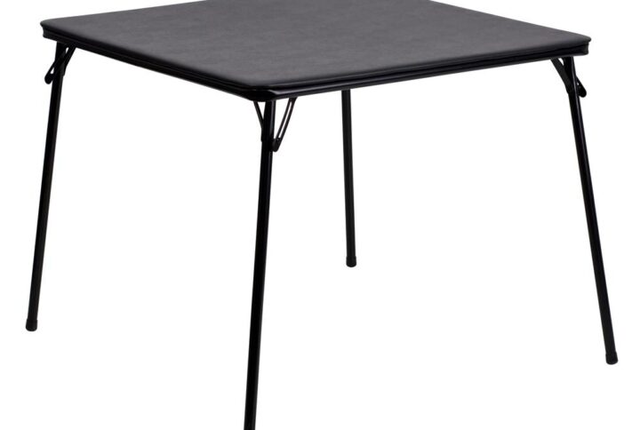 Create more room for guests instantly with this convenient square black folding card table. It's the perfect way to provide extra seating when you need it. This table is perfect for everything from weddings