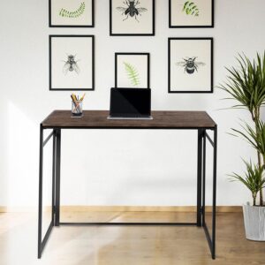 Get into a normal work from home routine by setting up a dedicated office space to perform your work duties instead of the dining room table. When you need something simple and functional this folding computer desk is at your service. Setup your desktop or use as a laptop table. If you're short on space this foldable desk folds to 2.25" depth to store behind your sofa. Create a school environment at home for your remote learning student. This student desk can be used in the home or dorm room. No assembly required to get you working faster. The industrial style desk can be your all-in-one creative space for work