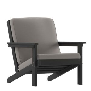 this wood-like substance was designed to hold up in many environments and is strong enough to accommodate users up to 300 pounds. Stainless steel hardware securely fastens this chair together and is rust-resistant for long-lasting performance. This adirondack style lounge chair won't rot
