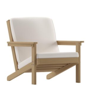 this wood-like substance was designed to hold up in many environments and is strong enough to accommodate users up to 300 pounds. Stainless steel hardware securely fastens this chair together and is rust-resistant for long-lasting performance. This adirondack style lounge chair won't rot