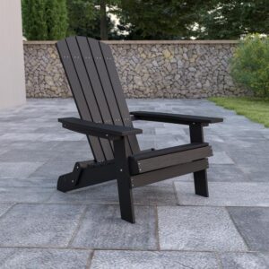 Take relaxation anywhere you want to be with this folding all-weather adirondack chair. The classic design of this black adirondack chair has stood the test of time and will make a lovely addition to any space. Whether your favorite spot is the beach