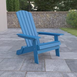 Take relaxation anywhere you want to be with this folding all-weather adirondack chair. The classic design of this blue adirondack chair has stood the test of time and will make a lovely addition to any space. Whether your favorite spot is the beach