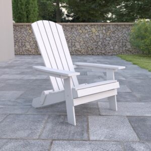 Take relaxation anywhere you want to be with this folding all-weather adirondack chair. The classic design of this white adirondack chair has stood the test of time and will make a lovely addition to any space. Whether your favorite spot is the beach