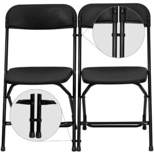 you can now keep your plastic folding chairs in-line. These clips were designed to fit .75" diameter frames. Attach both clips