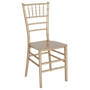The Gold Resin Chiavari Chair is ideal for weddings