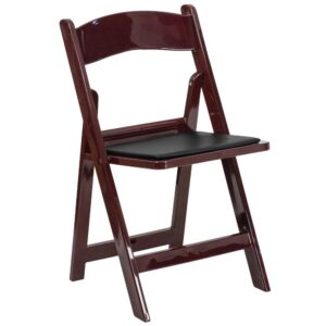 The Mahogany Resin Folding Chair combines comfort and elegance that looks good at all your special events