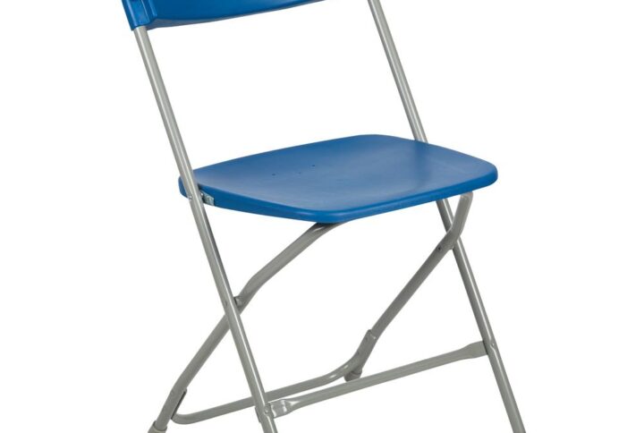Celebrate the holidays and social gatherings without writing "bring your own chair" on the invite. The 650 lb. Capacity Premium Blue Plastic Folding Chair is a convenient option for weddings