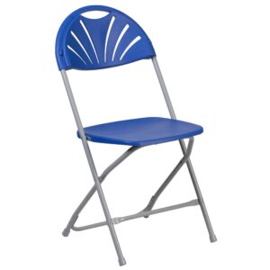 Imagine getting to setup these gorgeous fan back plastic folding chairs outside your venue where wedding ceremonies are held on sunny days as guests sit excitedly awaiting the arrival of the bride. Plastic folding chairs offer an easy seating solution for formal and informal events. Plan high tea