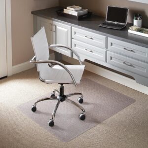 Move around easily in your carpeted workspace with this clear vinyl