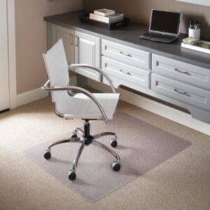 Move around easily in your carpeted workspace with this clear vinyl