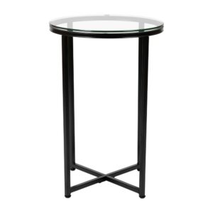 Add an upscale look to any room in your living space with the effortless style of this end table. Featuring a crystal clear glass top
