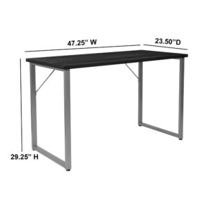 straightforward design of this desk allows it to easily fit into almost any work space.