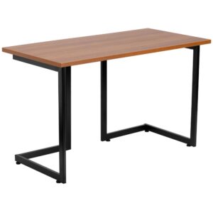 Relaxed design meets simplicity of function in this large surface computer desk that provides ample space for your laptop and writing materials. This desk provides a great option for managing daily household bills
