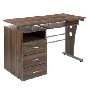 Accomplish it all on this executive pedestal computer desk. Talk about storage