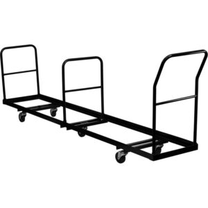 The Vertical Storage Folding Chair Dolly will save you time during set up and break down at all your special events. This commercial grade dolly