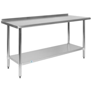 hotels and restaurants. This versatile steel table can be placed against a wall or used as a freestanding kitchen island. Strength and durability are important factors when choosing equipment. Made from quality stainless steel