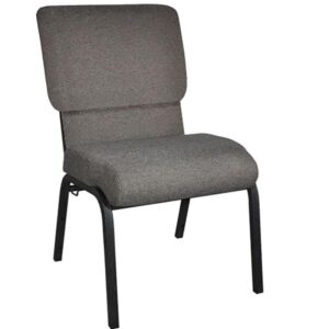 The Fossil Molded Foam Church Chair - 20.5 in. Wide with Textured Black Frame provides a durable seating solution for your fellowship hall or convention center. This comfortably padded stack chair not only satisfies seating in Churches