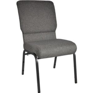 The Charcoal Gray Molded Foam Church Chair - 18.5 in. Wide with Silver Vein Frame provides a durable seating solution for your fellowship hall or convention center. This comfortably padded stack chair not only satisfies seating in Churches