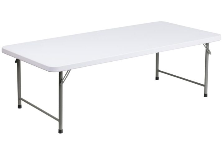 Do you have an in-home daycare or need to furnish a classroom full of toddlers? This foldable kid table will be a nice addition in your kids' playroom or Sunday school. These white plastic kids table provides ample space for little ones to play and be creative. Host incredible birthday and dinner parties around this expansive rectangular plastic table that accommodates up to 6 with plenty of room between each child. Don't let spills ruin the fun