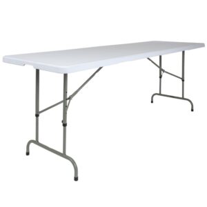 you can pull these tables out of storage and setup in minutes. This event folding table accommodates up to 10 adults to throw big birthday parties and host baby showers. This ready to use table is commercial grade and is often used in restaurants