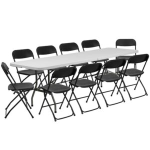 Create a collaborative setting for students to gather for brainstorming sessions and projects. This folding table set will get you started with furnishing your training room or classroom. If you like hosting parties