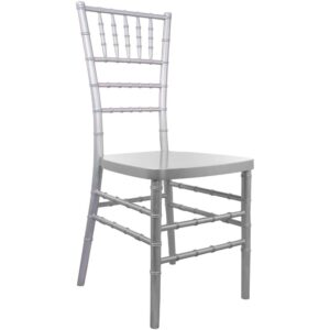 This Silver Chiavari Chair will complement any elegant banquet