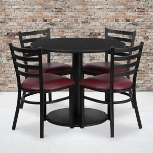 Don't have time to search through hundreds or thousands of table and seating options? This complete Banquet Table and Chair set saves you time to focus on your growing business. This set includes an elegant Black Laminate Table Top