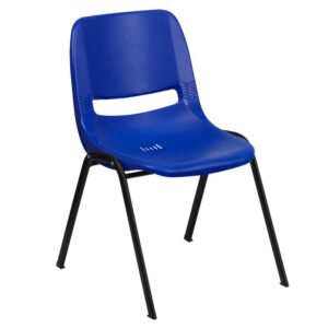 Get the kiddos ready to learn on these classroom chairs designed to seat preschool and kindergarten students. Fussy students remain comfortable in the ergonomically contoured seat shell with waterfall edge. Place these student chairs around rectangular activity tables for play time