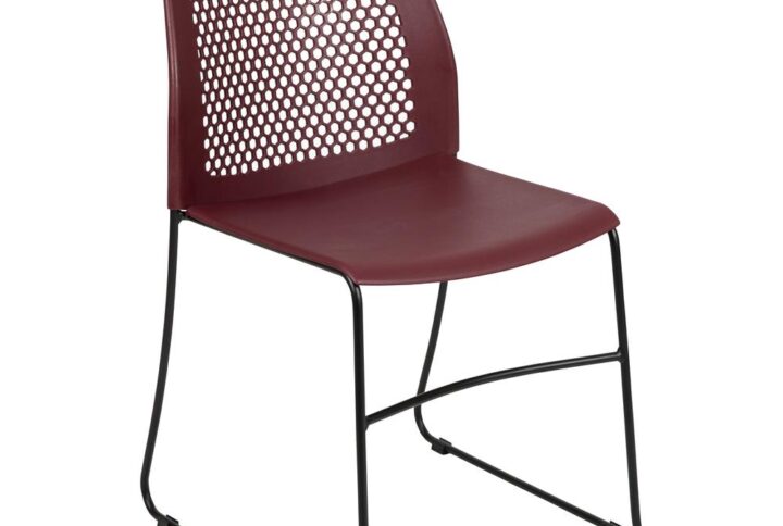 Grab the attention of visitors when they step into your meeting space and see these smart looking guest chairs. This modern beauty features a fully perforated back to provide airflow during conference hall meetings. Designed for versatility this chair is designed for reception areas