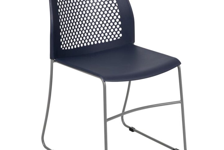 Grab the attention of visitors when they step into your meeting space and see these smart looking guest chairs. This modern beauty features a fully perforated back to provide airflow during conference hall meetings. Designed for versatility this chair is designed for reception areas