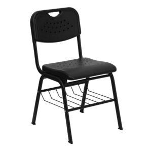 School buyer's purchase furniture every school year and having durable chairs is an essential piece of furniture to survive the entire school year and beyond. This durable chair is ideal for middle school and high school students and in adult educational classroom settings. If you have home school students this chair will provide a structured feel. The included book rack offers a dedicated space to keep books nearby. Get the perfect chair for your classroom or home study.
