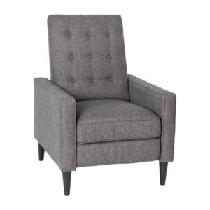 Settle down with your favorite book at home or provide a relaxing seat for guests at your B&B or the waiting room at your office with this modern pushback recliner. Upholstered in durable fabric and boasting a button tufted back