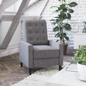 this recliner chair is stylish enough for any space. Complementary black rubberwood legs round out the look of this modern recliner. Whether you use this chair in a home or business setting