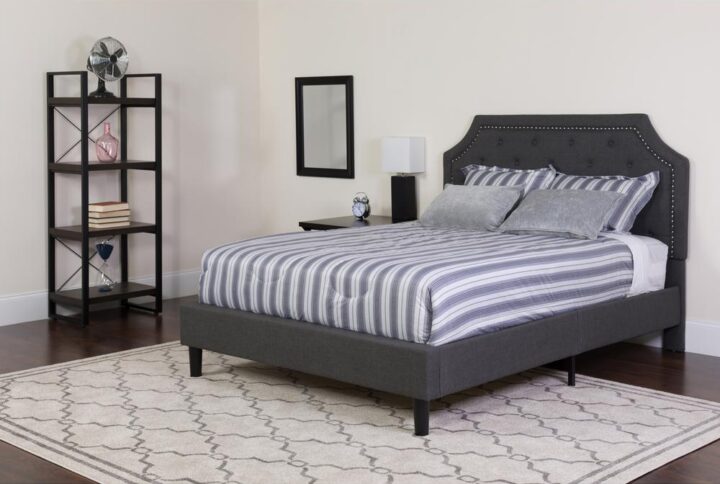 If you're looking for a new bed that's elegant but not boring you have come to the right place. This cutout panel headboard platform bed and hybrid mattress set has everything you need. Don't worry about having to shop two separate places for the bed frame and mattress. This bedroom set comes with a king sized platform bed frame that supports a pocket spring and memory foam bed mattress in a box. The panel headboard features a cutout design and gorgeous nail trimming with button tufted upholstery. The foam is CertiPUR-US Certified so it's free from heavy metals