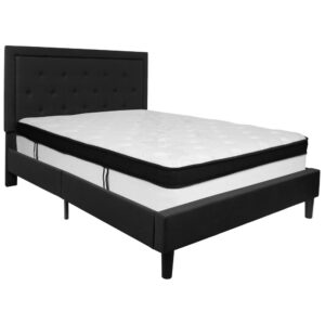 this low profile queen sized platform bed and mattress in a box set is the perfect place to start. Classic design never goes out of style. The outlined headboard features the understated look of button tufted upholstery that will always be in fashion. Platform beds are designed to give your room an open concept feel and are perfect for those who don't like high seated beds. This hybrid queen mattress