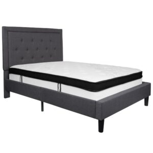 this low profile full sized platform bed and mattress in a box set is the perfect place to start. Classic design never goes out of style. The outlined headboard features the understated look of button tufted upholstery that will always be in fashion. Platform beds are designed to give your room an open concept feel and are perfect for those who don't like high seated beds. This hybrid full mattress