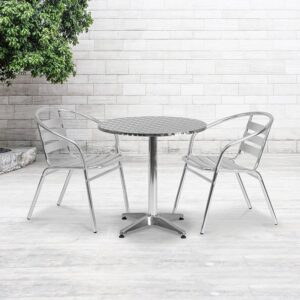 Create an enjoyable dining experience with this table that will enhance your bistro