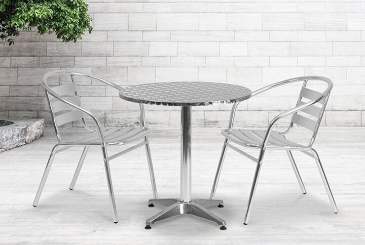 Create an enjoyable dining experience with this table that will enhance your bistro