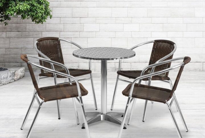 Create an enjoyable dining experience with this table set that will enhance your bistro