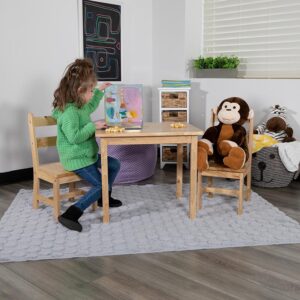 life can be frustrating for your little ones so give them a space that is uniquely theirs where their feet will actually touch the floor. This natural finish