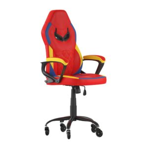 especially when seated for long periods is essential. A sturdy iron frame with metal screw construction gives you a worry-free seating experience. The pneumatic seat height adjustment lever is conveniently located just under the seat. The 360° swivel seat paired with transparent