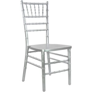 This Silver Chiavari Chair is an ideal complement to an elegant banquet