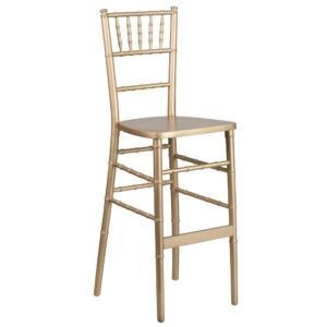 Chiavari barstools are becoming widely popular as more bar height tables are being introduced in the event and hospitality world. This chair is used in all kinds of settings due to its lightweight