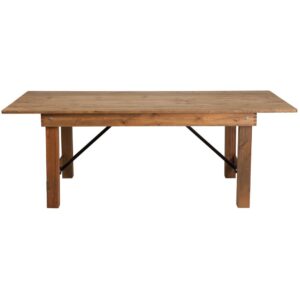 pull out the pins to fold the legs for transport.  With its solid pine construction our beautiful farm table is suitable for daily use in restaurant and hospitality industries. To keep in spotless condition